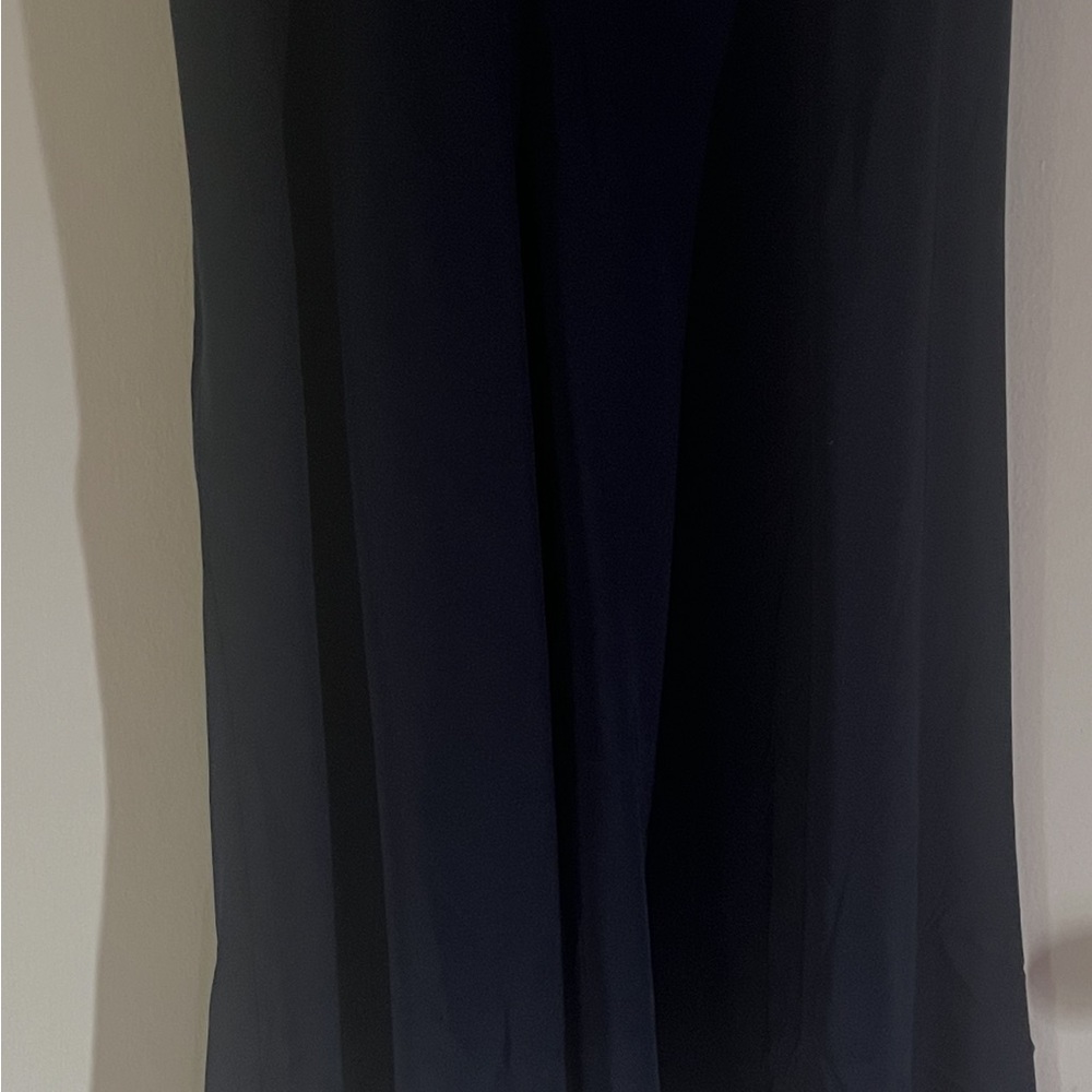 Elegant Navy Blue Women's Silk Dress